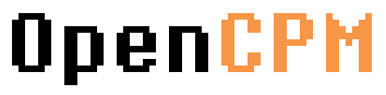 Black and orange logo - word OpenCPM.
